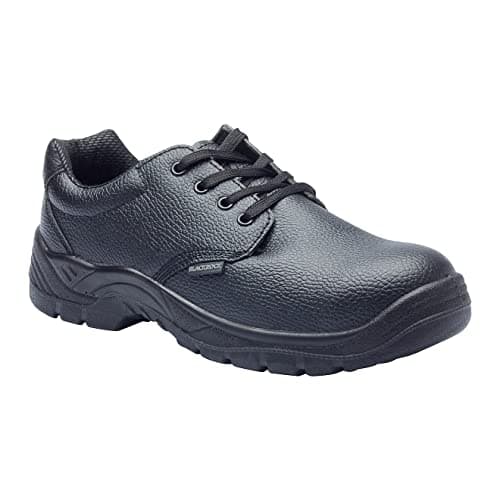 Image of Blackrock S1-P SRC Gibson Safety Shoes, Mens and Womens, Black, Steel Toe Cap, Wide Fit, Lightweight Leather Safety Footwear, Slip Resistant Security Shoes, Work Utility Footwear - Size 12