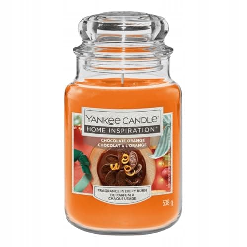 Image of Yankee Candle Home Inspiration Chocolate Orange Scented Candle Large Jar, 538g - for Christmas and Easter