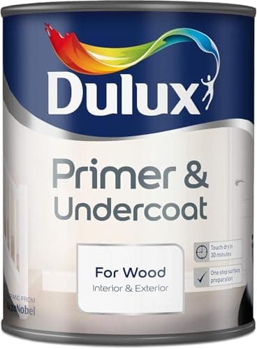 Image of ASA® Dulux Primer & Undercoat Paint for Wood Water Based Formula Application Quick Dry Low Odour White 750ml