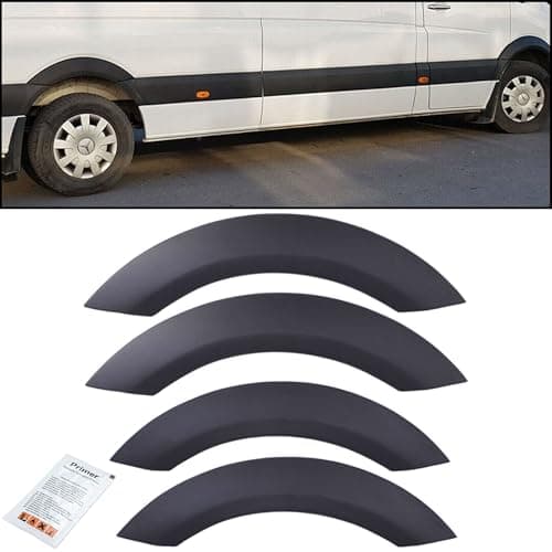Image of 4 Piece Set Wheel Arch Trims, ABS Plastic Wing Flare Protectors, Compatible with Sprinter (W906 06-18) & Crafter (1st Gen 06-17) Models, Van Styling