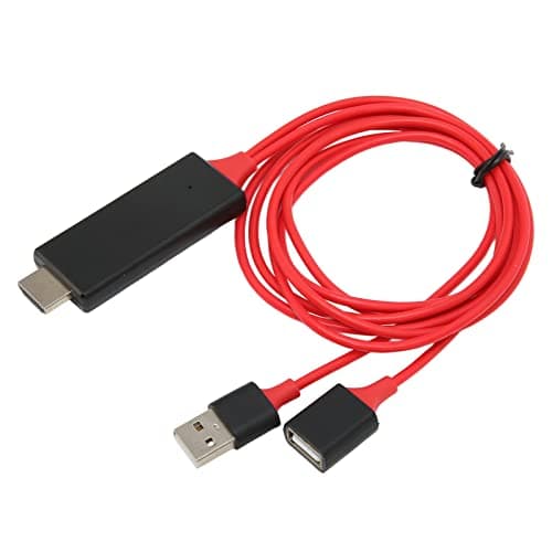 Image of USB to HDMI Adapter Cable, 1080P Female to Male HDTV Cable for Android OS Phone to TV Monitor Projector (Red)