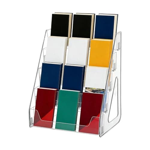 Image of Lesunbak Brochure Holder, 5-Tier Table Brochure Stand, Tabletop Literature Display Rack, Pamphlet Stand Catalog Shelf, Clear Flyer Stands, File Holders for Office Hotel Restaurant Commercial