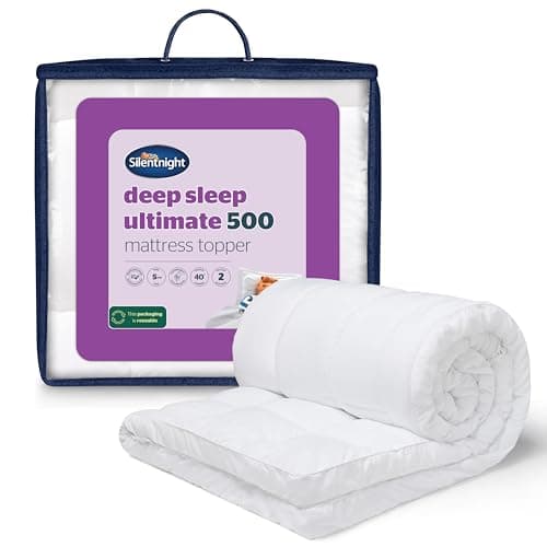 Image of Silentnight Deep Sleep 5cm Super King Mattress Topper - Luxury Soft 5cm Thick Deep Mattress Topper Enhancer Pad Protector with Easy Fit Straps - Hypoallergenic and Machine Washable - Super King