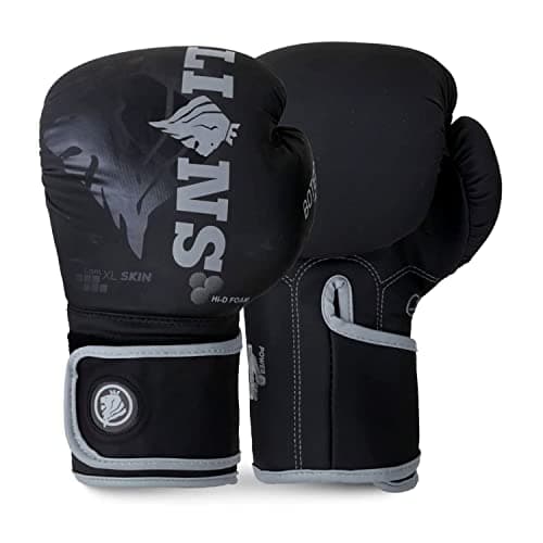 Image of Lions Botega Boxing Gloves Grey 10oz, Adult Sparring Punching Punch Bag MMA Martial Arts Training Mitts, Ideal for Men Women