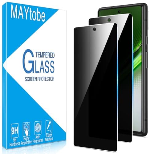 Image of MAYtobe 2 Pack Privacy Screen Protector for Google Pixel 6A, Anti Spy Tempered Glass, Case Friendly, Anti-Scratch, Ultra Resistant, Touch Sensitive, No Bubbles