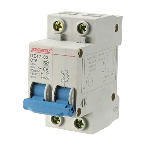 Image of sourcing map 2 Poles 16A 400V Low-voltage Miniature Circuit Breaker Din Rail Mount DZ47-63 C16