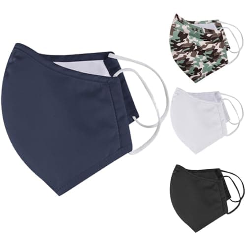 Image of Iron Mountain 5 Pack 3 Layer Polyester Cotton Nano Mesh 30 x Washable Face Mask, Navy