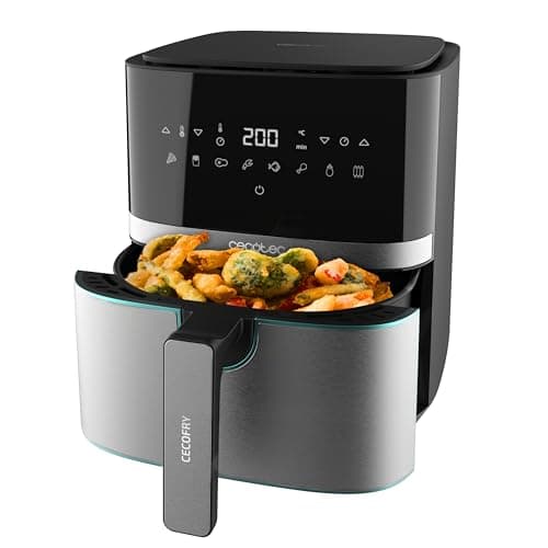 Image of Cecotec Air Fryer 5,5 L Cecofry Full Inox 5500 Pro. 1700W, Dietary and Digital, Touch Panel, Stainless Steel Finish, PerfectCook Technology, Thermostat, 8 Modes. Oil Free.