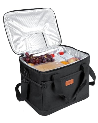 Image of Kollea Black Cool Bag - 30 Litre Cool box -Insulated Cooler Bag Lunch Bag Keep Warm and Cold, Leak-Proof, With Carriying Straps, Multiple Pockets - Ideal for Travel, Camping, Picnics, BBQ