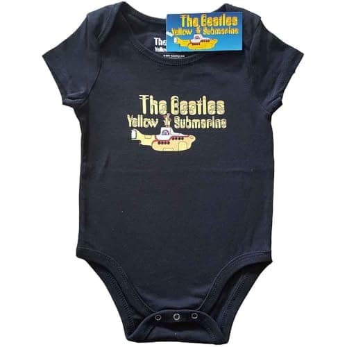 Image of The Beatles Baby Grow Yellow Submarine Logo and Sub Official 0 to 24 Months Medium (6-9 months)