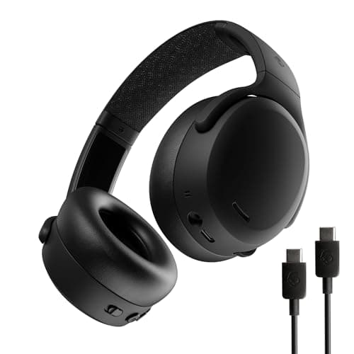 Image of Skullcandy Crusher ANC 2 Wireless Over-Ear Bluetooth Headphones with Extra USB-C Charging Cable, Multi-Sensory Bass, Active Noise Cancelling, 60 Hours Battery, Microphone iPhone Android - True Black