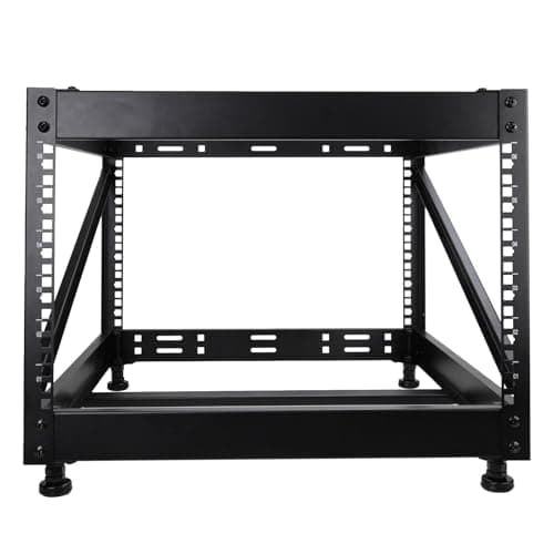 Image of kenable 6U Open Frame Data Cabinet 19 Inch Rack Mount Desktop Floor Standing 482mm Depth Flat Pack Network Server Equipment Organiser