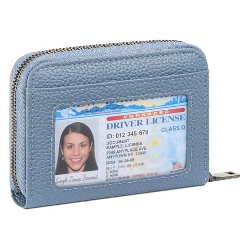 Image of SENDEFN Small Purses for Women Credit Card Holder RFID Blocking Ladies Leather Purse Fashion Accordion Wallets Case for Women,Light Blue