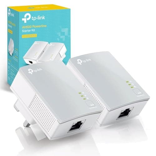 Image of TP-Link TL-PA4010KIT AV600 Powerline Adapter Starter Kit, HomePlug AV2 Powerline Network Adapters, One-Button Security, 300 Meters Range, Energy Saving, No Configuration Required, Plug and Play