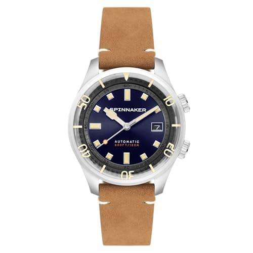 Image of Spinnaker Men's 42mm Bradner Automatic Tidal Blue Watch with Leather Strap SP-5062-05