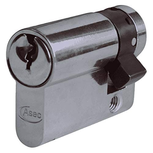 Image of Asec Euro Half Cylinder With Adjustable Cam - 5 Pin - 45mm (35/10) Nickel Plated