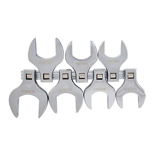 Image of Sunex 9740A 7 Piece 1/2" Dr. Metric Jumbo Crowfoot Wrench Set CRV