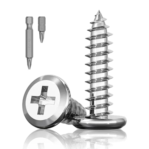 Image of 30Pcs M6 x 25mm Flat Head Self-Tapping Screws, 304 Stainless Steel Phillips Drive Fastener Screws, Cross Drive Self Drilling Screws 2 Bits for Wood, Furniture and DIY Projects