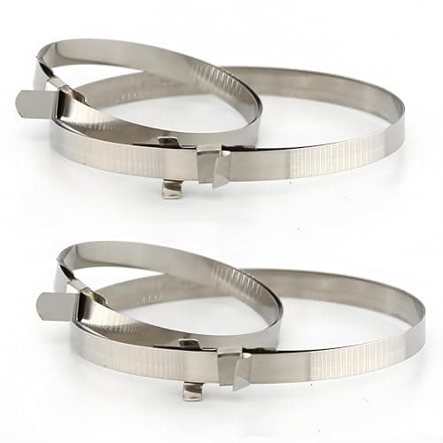 Image of 2 Sets Stainless Steel Universal Drive Shaft Axle CV Joint Boot Clamps Kit (Stretch Style)