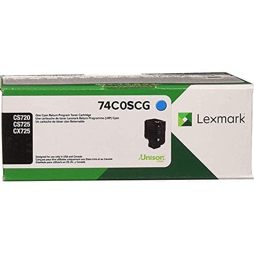 Image of Lexmark Cyan Return Program Toner Cartridge for US Government, 7000 Yield (74C0SCG)