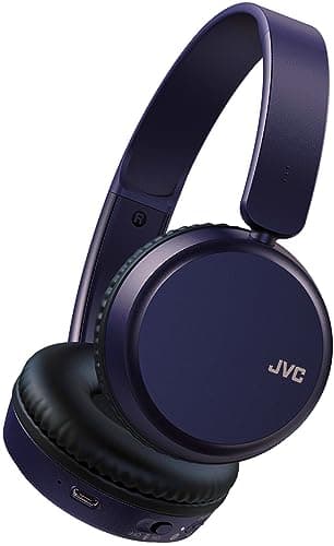 Image of JVC HA-S36WA Bluetooth 5.2 Headphones Lightweight Over Ear (Blue)