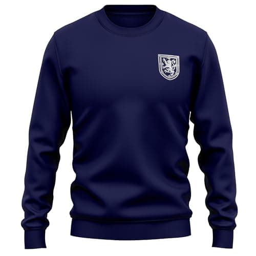 Image of Purple Print House Embroidered Scotland Coat Of Arms Sweatshirt For Men Scottish Emblem St Andrews Rugby Country Him Jumper, L, Navy