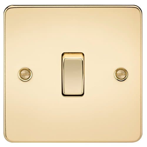 Image of Knightsbridge FPAV1200PB Flat Plate 10A 1G Intermediate Switch-Polished Brass