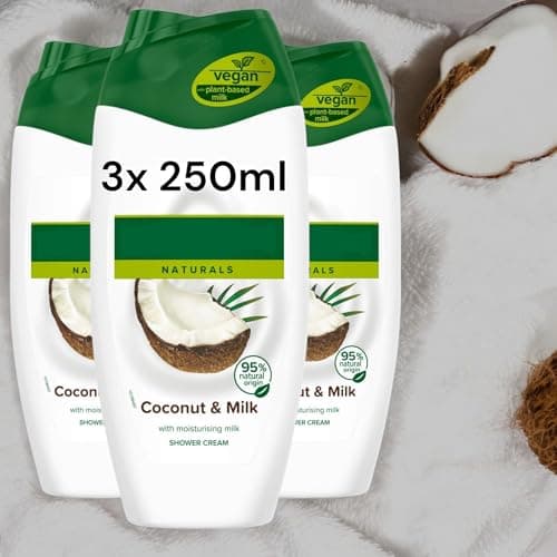 Image of 3 x 250ml Naturals Coconut Shower Gel Body Wash