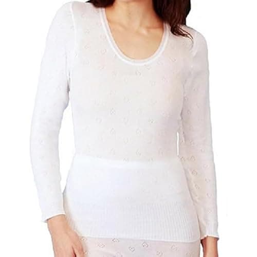 Image of Girls Thermal Assorted & White Long Sleeve Top Kids Round Neck, Breathable Cosy Kids Thermals Soft Warm Kids Long Sleeve T Shirt UK Size 3-16 (UK, Age, 14 Years, 16 Years, Regular, White)