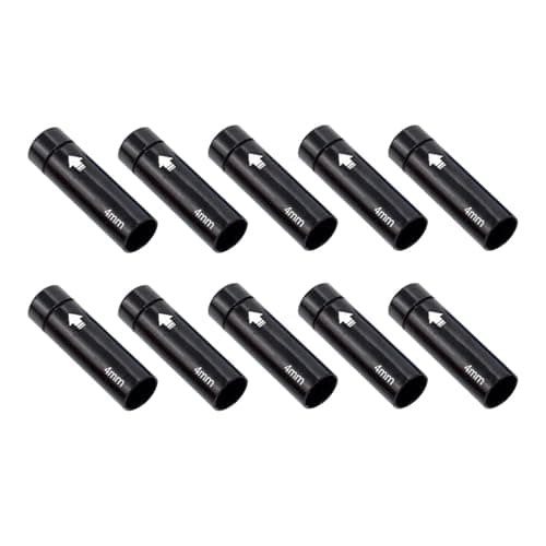 Image of Bike Cable End Caps – 10-Piece Aluminum Alloy Set | 4mm Shifter and 5mm Brake Wire Core Protectors | Universal Mountain and Road Bicycle Derailleur Repair Hardware Accessory Kit