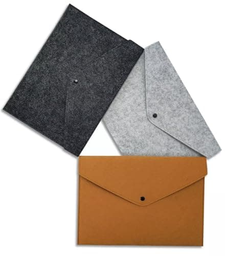 Image of A4 Document Wallets File Folders Bag Portfolio Large Pencil Pouch Case of Felt (Dark Grey)