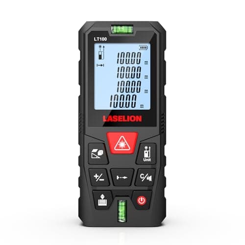 Image of LASELION LT100 Laser Distance Meter – 100m (328ft) Range, High Accuracy, Multiple Measurement Modes, Built-in Level Bubble, and Mute Function (100m)