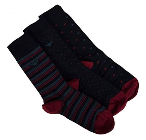 Image of Pack of 3 pairs short socks man tripack EMPORIO ARMANI item 302402 9A282, 59635 Blu Navy/Avio, TAGLIA UNICA - PIEDE 39/46