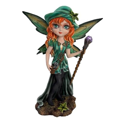 Image of Nemesis Now Fairy Figurine, Hand-Painted Decorative Statue, Decor for Garden Shelf and Home - Forest FAE
