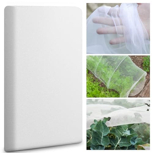 Image of AOOWU Garden Insect Netting Fine Mesh, 2x5m Vegetable Protection Net for Fruits, Flowers, Crops, Anti Bird Butterfly Netting, Raised Bed Barrier, Tunnel Fine Mesh for Greenhouse Row Covers