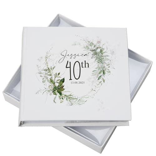 Image of Personalised 40th Birthday Photo album Gift With Botanical Design