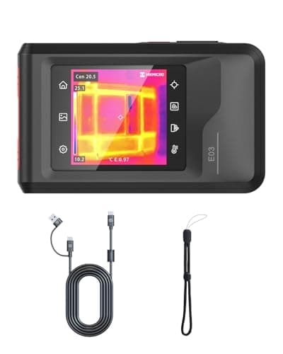 Image of HIKMICRO E03 Pocket-size Compact Thermal Imaging Camera with Visual Camera, 96 x 96 IR Resolution, Powered by SuperIR, SuperScene™, 25 Hz, 3.5" Touch Screen Thermal Imager, IP54, -4°F to 662°F