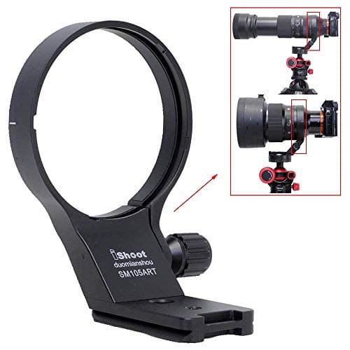 Image of iShoot 82mm Lens Collar Tripod Mount Ring Compatible with Sigma 100-400mm f/5-6.3 DG DN OS and Sigma 105mm f/1.4 DG HSM Art, Lens Support Holder Bracket Bottom is Arca-Swiss Fit Quick Release Plate