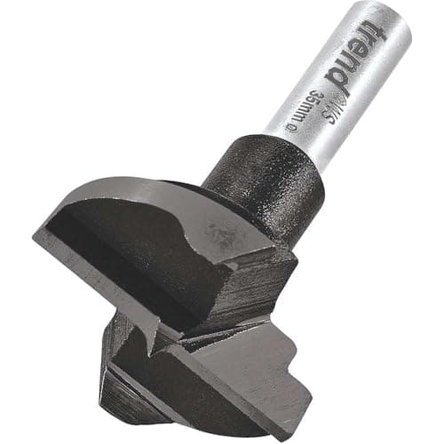 Image of Trend Professional 35mm Carbon Steel Hinge Sinking Machine Bit, 54mm Length, Perfect for Euro Style Kitchen Hinges, T420/35X8MMWS