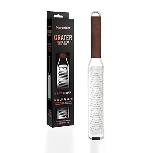 Image of Microplane Zester Grater for Citrus Fruits, Hard Cheese, Ginger, Chocolate, Nutmeg and Truffle with Stainless Steel Blades - Made in USA