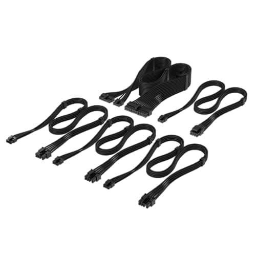 Image of Corsair Elite Premium Type 4 Individual Sleeved PSU Cable Starter Kit – Low-Profile Cable Combs, Triple-Mesh Paracord Sleeve, Compatible Type 4 PSUs – Black