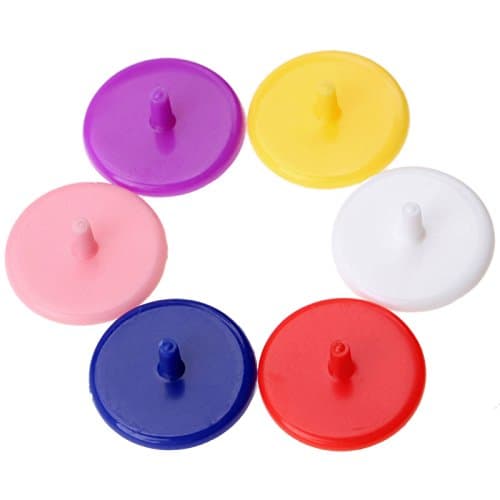 Image of MUXSAM 100pcs Golf Position Marker Plastic 24mm/0.94" Golf Ball Markers Flat Round Assorted Golf Baseball Markers Mark Accessories (Random Color)