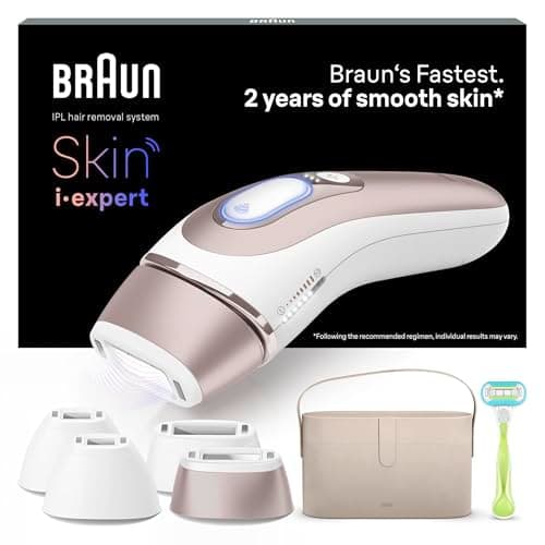 Image of Braun Pulsed Light Skin i·Expert Smart IPL, Hair Removal at Home, Free App, Case, Venus Razor, 4 Heads, PL7387