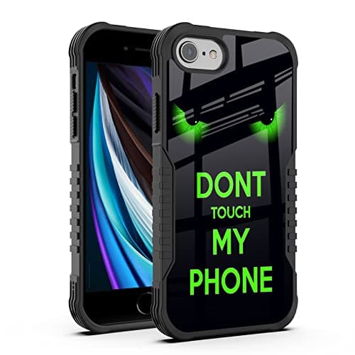 Image of FJyuanqi for iPhone SE 2022/2020 Case Men Women, Dont Touch My Phone Design Heavy Duty Shockproof Hard Plastic Bumper +Soft Silicone Rubber Protective Case for iPhone 7/8/6/6s SE 3rd 2nd