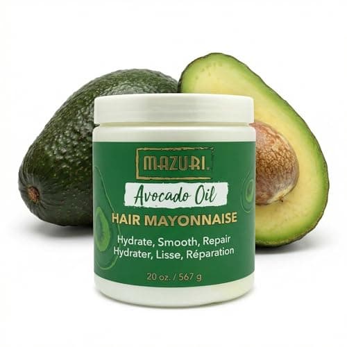Image of Mazuri Avocado Oil Hair Mayonnaise 567g Treatment Cream – Deep Moisturising Repair Mask for All Hair Types, Smoothening & Rejuvenating, Cruelty Free Formula