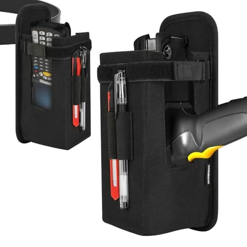 Image of Barcode Scanner Holster Large w/Nylon Carry Case Pouch for Pistol-Grip Mobile Computers, Handheld Bar Code Scanners, Belt Clip & Belt Loop, Fits for Zebra Scanner MC9500/9300/9200/9100 (with Clip)
