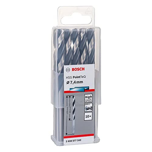 Image of Bosch Professional 10-piece PointTeQ HSS Twist Drill Bit (for Metal, 3.7 x 39 x 70 mm, Drill Driver Accessories)