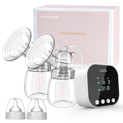 Image of Lulia Electric Breast Pump, Double Breast Milk Pump 4 Modes & 9 Levels, Strong Suction and Pain Free Breastfeeding Pump, Anti-Backflow, BPA Free
