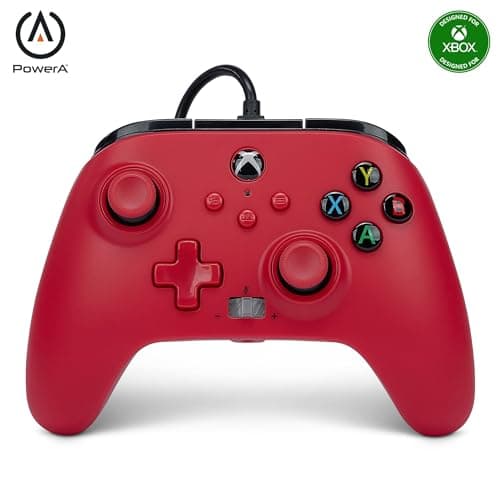 Image of PowerA Enhanced Wired Controller for Xbox Series X|S, Wired Video Game Controller, Gamepad for Xbox X and S, Officially Licenced by Xbox, 2 Years Manufacturer Warranty - Artisan Red