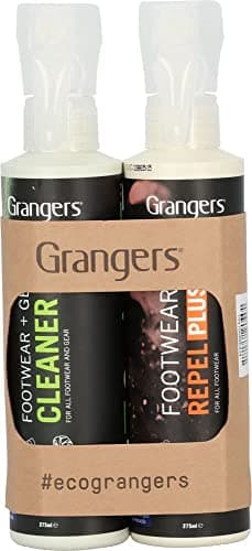 Image of Grangers Eco Twin Pack – Footwear + Gear Cleaner and Footwear Repel Plus | 275ml/275ml | Cleaning and Waterproofing for all outdoor footwear